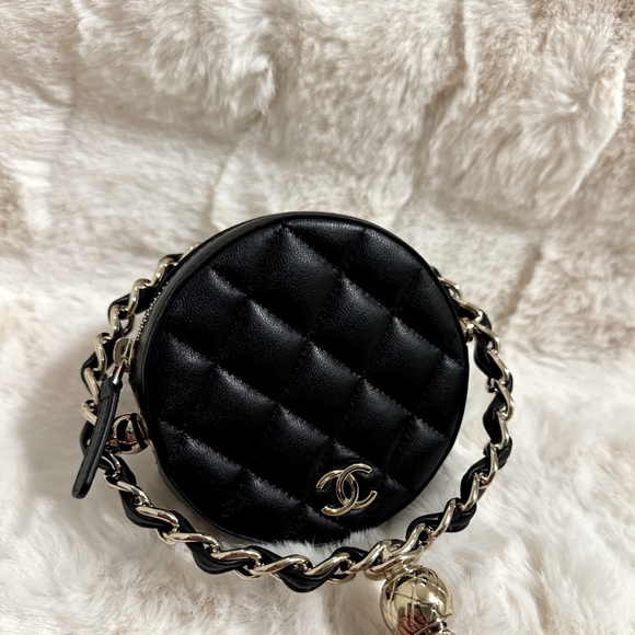 CHANEL  Quilted Chain Round Mini Clutch Bag - Picture 9 of 14